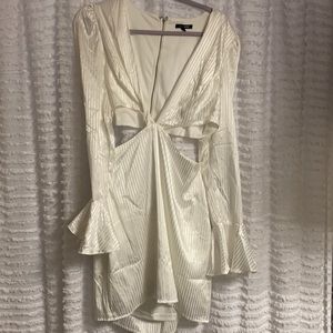 White pinstripe dress